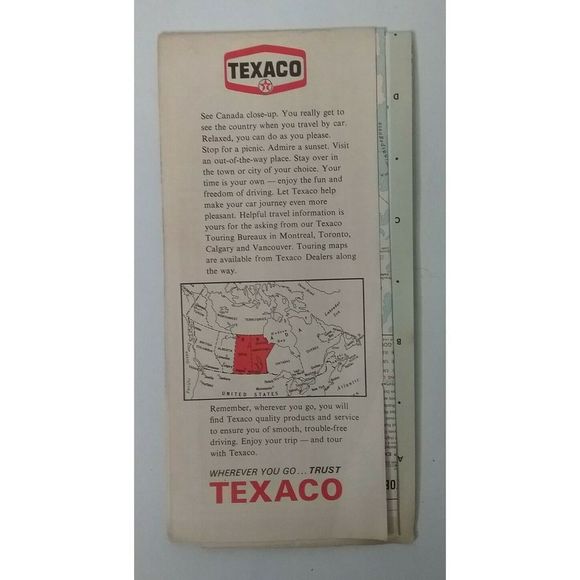 Vintage Texaco Road Map Manitoba Saskatchewan Motor Oil 1968 Ephemera HM Gousha - Picture 3 of 10